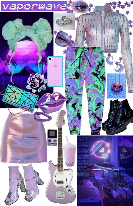Ropa tipica inspirada del estilo vaporwave